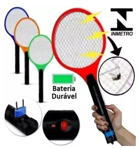 Raquete Elétrica, Mata Mosquito, Bivolt, Recarregável