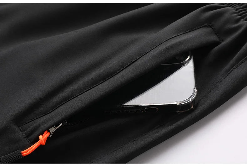 Shorts de treino esportivo masculino com bolsos para academia e treino, tamanho M-8XL