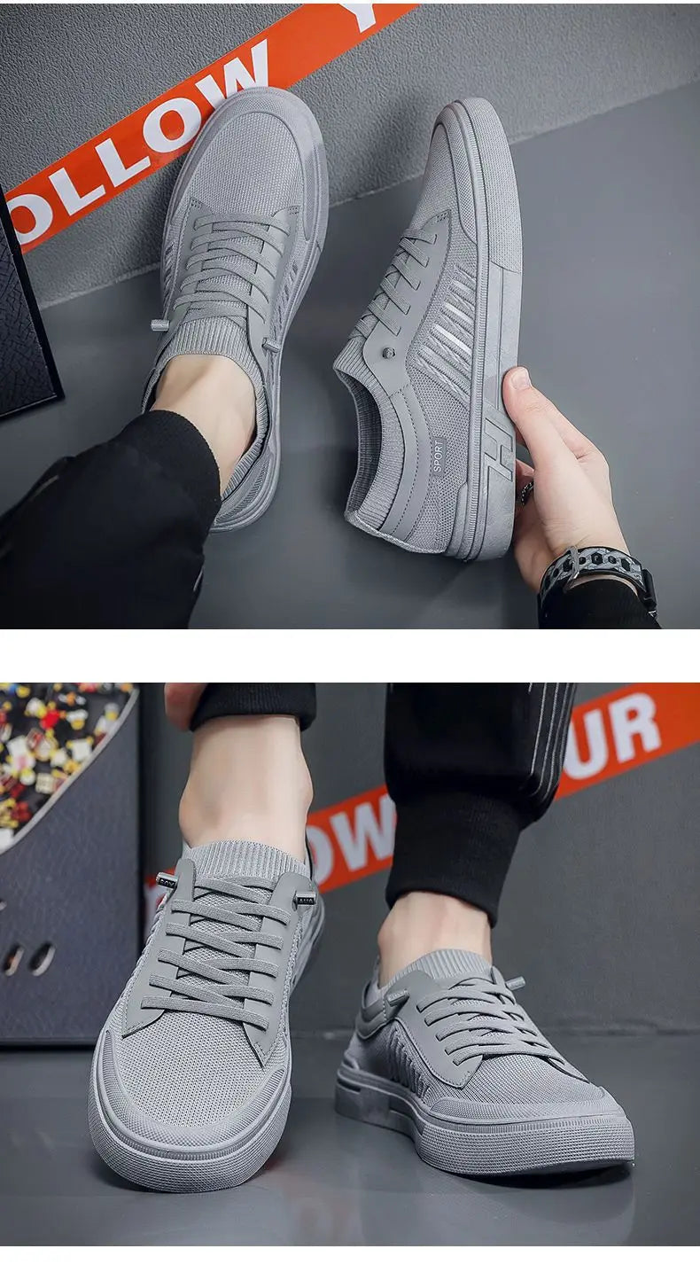 Tênis corrida masculino, respirável, Mocassins Leve, Antiderrapante